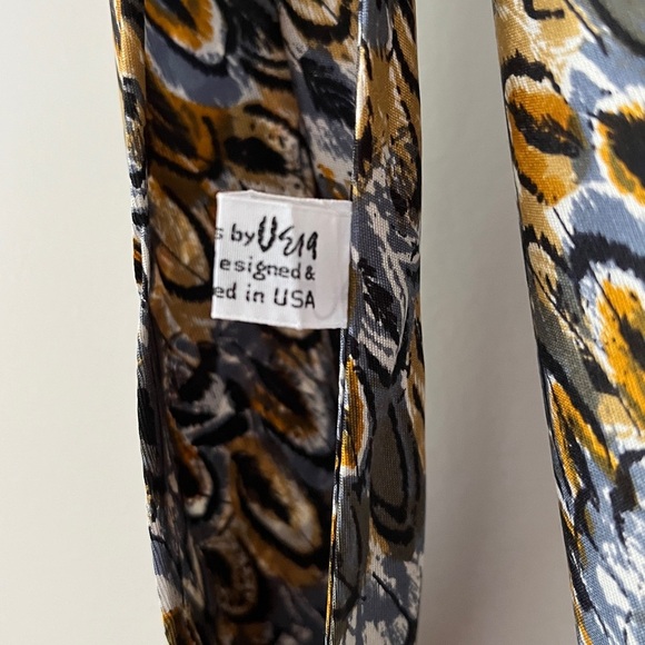 Vintage Vera Neumann Silk Tie Scarf Hand Screened Abstract Print - Picture 7 of 10